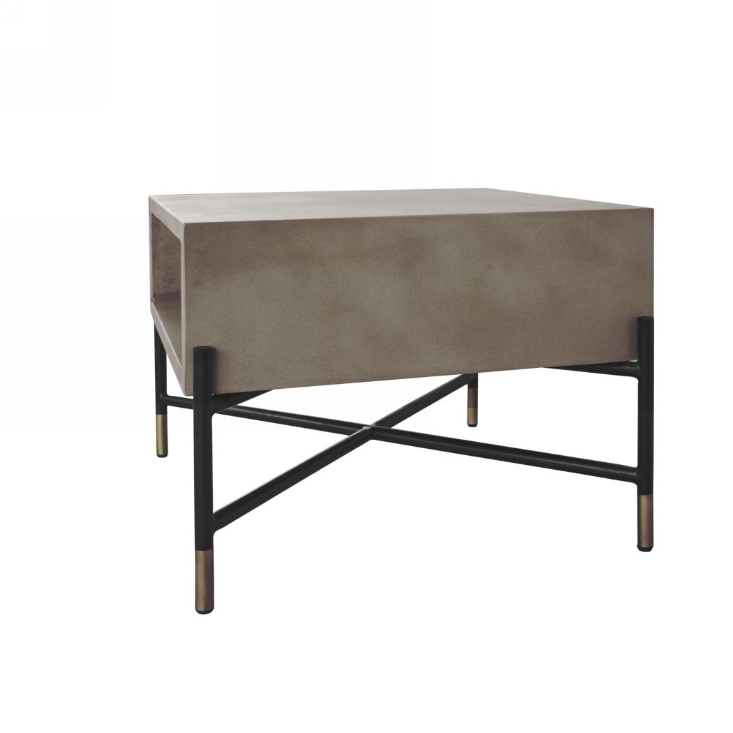 Modrest Walker Modern Concrete & Metal End Table