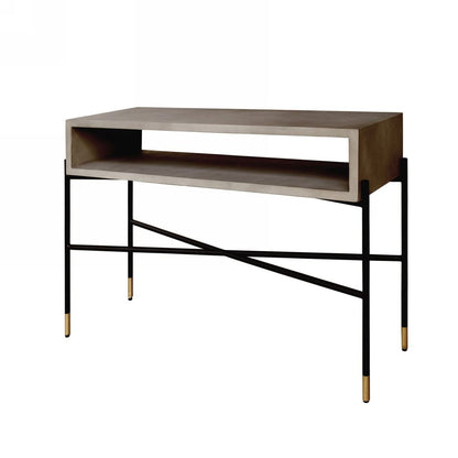 Modrest Walker Modern Console Table – Concrete Top with Metal Base