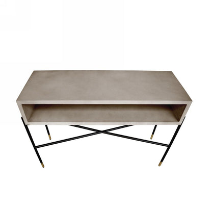 Modrest Walker Modern Console Table – Concrete Top with Metal Base