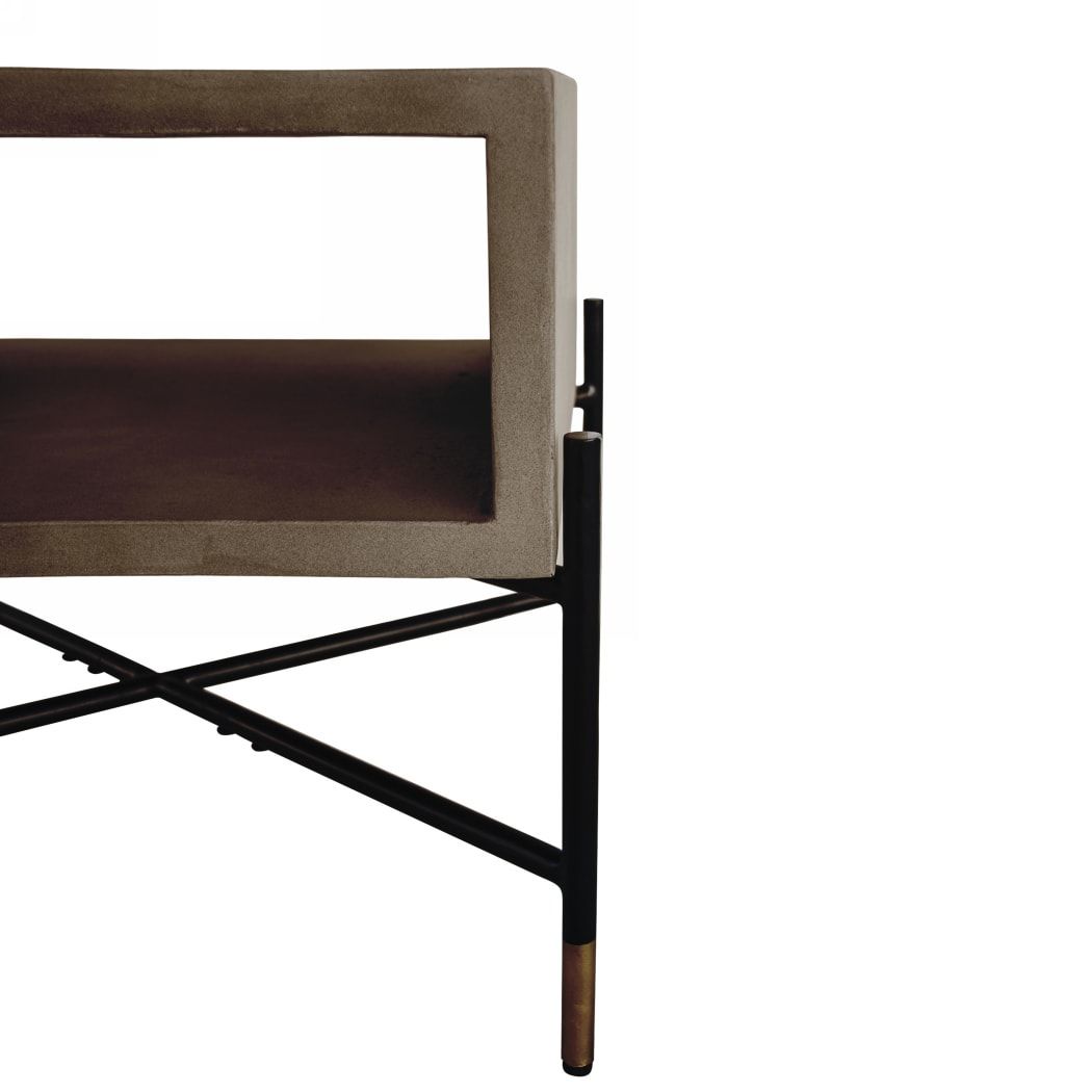 Modrest Walker Modern Concrete & Metal Coffee Table