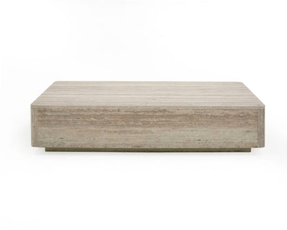 Nova Domus Roma - Modern Faux Travertine Rectangular Coffee Table