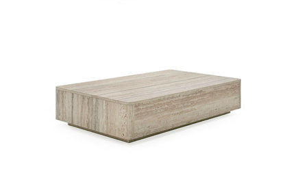 Nova Domus Roma - Modern Faux Travertine Rectangular Coffee Table