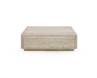 Nova Domus Roma - Modern Faux Travertine Square Coffee Table