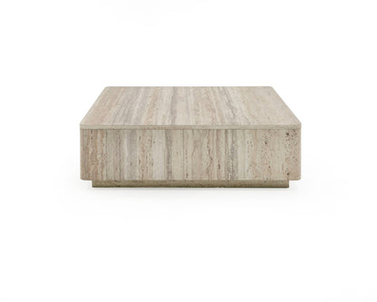 Nova Domus Roma - Modern Faux Travertine Square Coffee Table