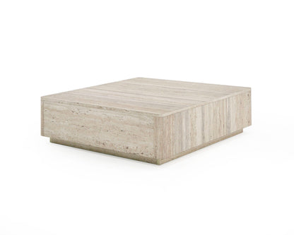 Nova Domus Roma - Modern Faux Travertine Square Coffee Table