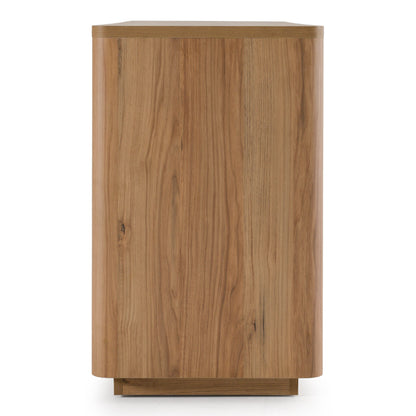 Roma Modern Oak and Gold Six‑Drawer Dresser