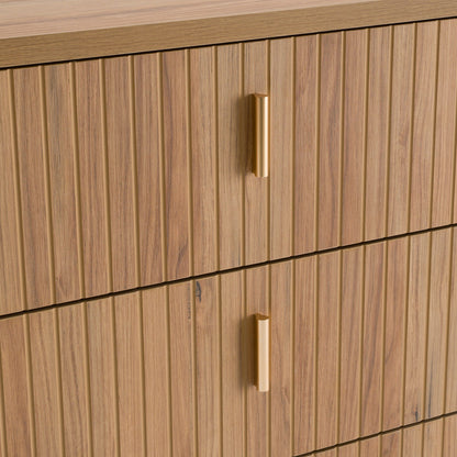 Roma Modern Oak and Gold Six‑Drawer Dresser