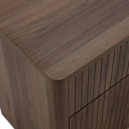 Roma Modern Walnut and Gold Six‑Drawer Dresser