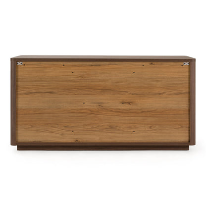 Roma Modern Walnut and Gold Horizontal File Cabinet