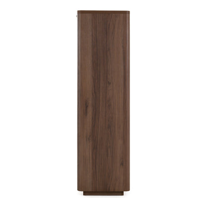 Roma Modern Walnut and Gold Vertical Bookcase