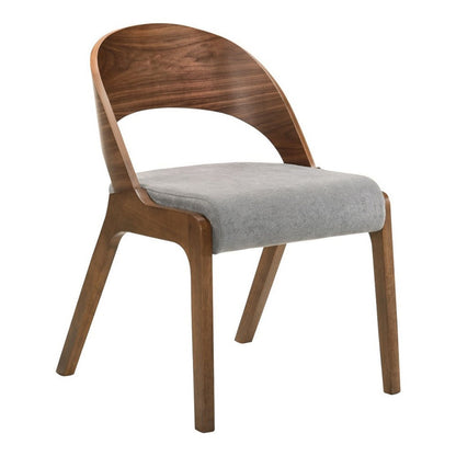 Runyon Walnut and Grey Dining Chair Set of 2