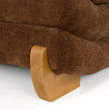 Crockett Modern Brown Fabric Sectional Sofa