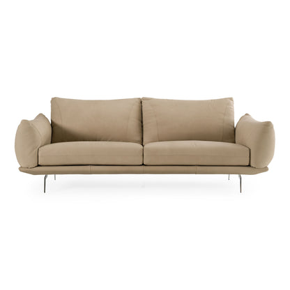 Saint Tropez Modern Italian Beige Leather Sofa