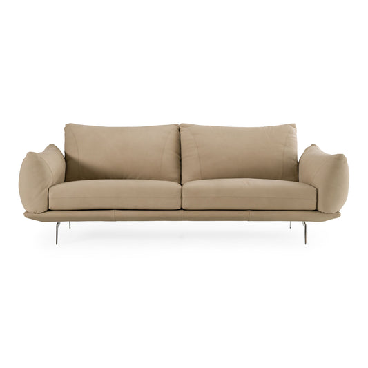 Saint Tropez Modern Italian Beige Leather Sofa
