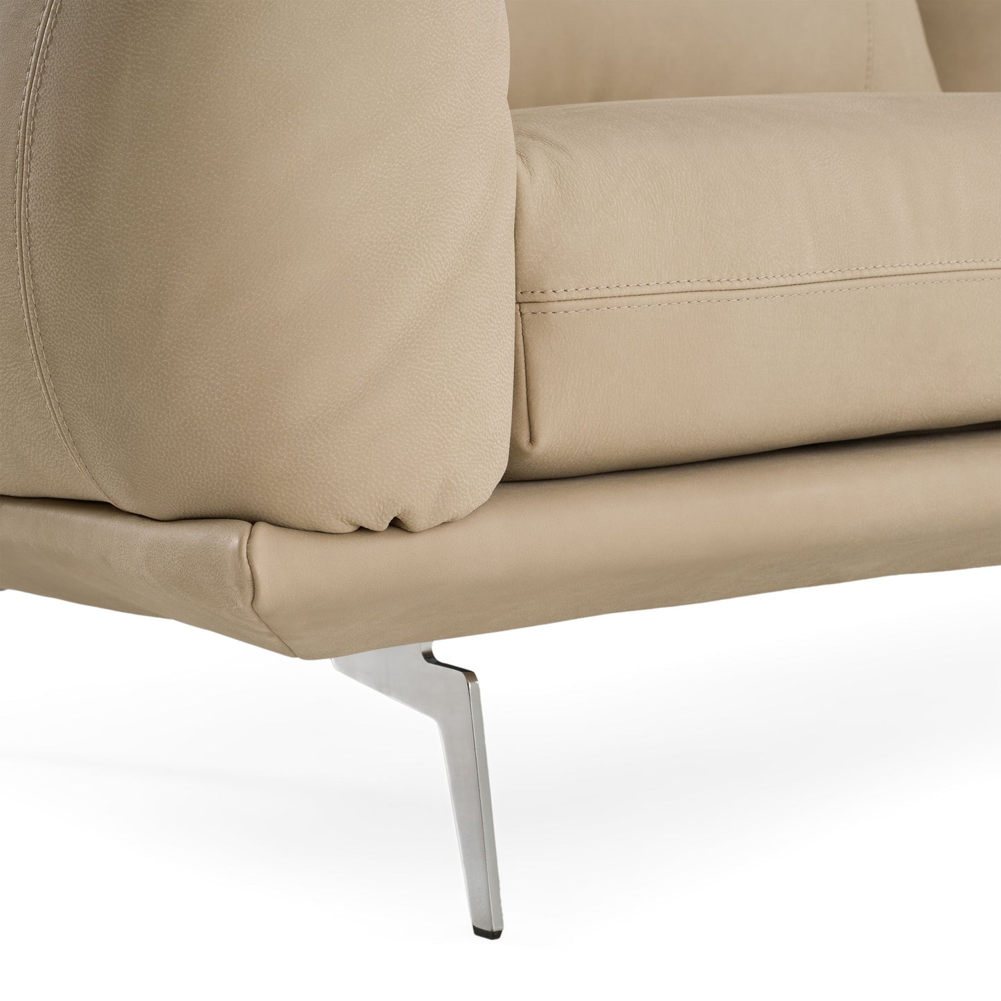 Saint Tropez Modern Italian Beige Leather Sofa