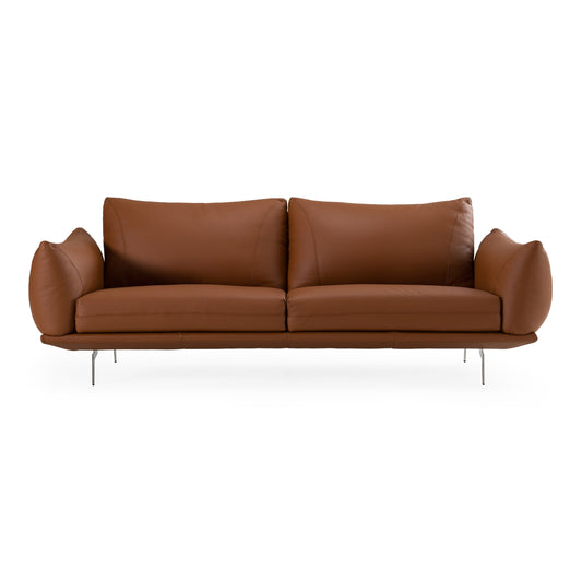 Saint Tropez Modern Italian Cognac Leather Sofa
