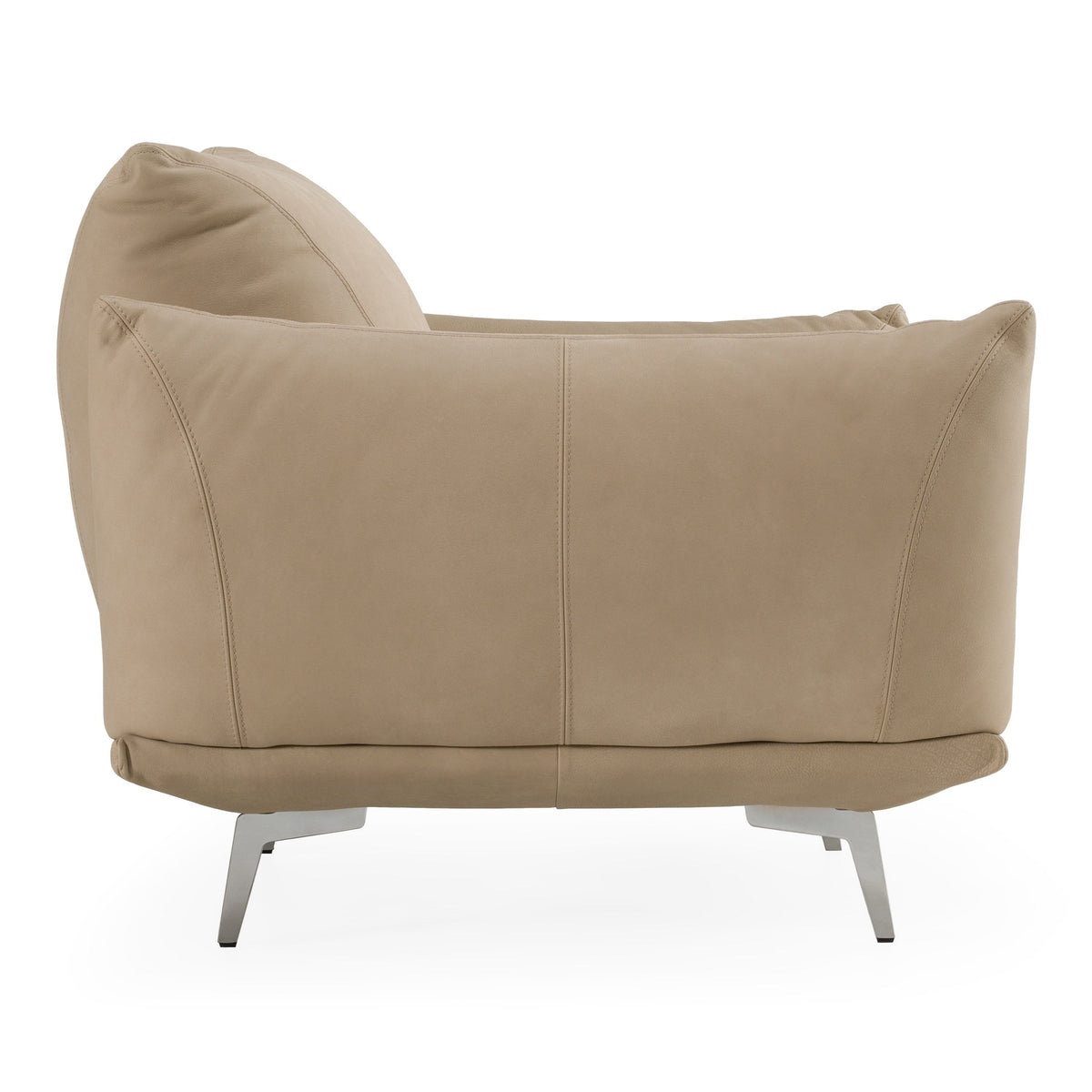 Saint Tropez Modern Italian Desert Leather Accent Chair