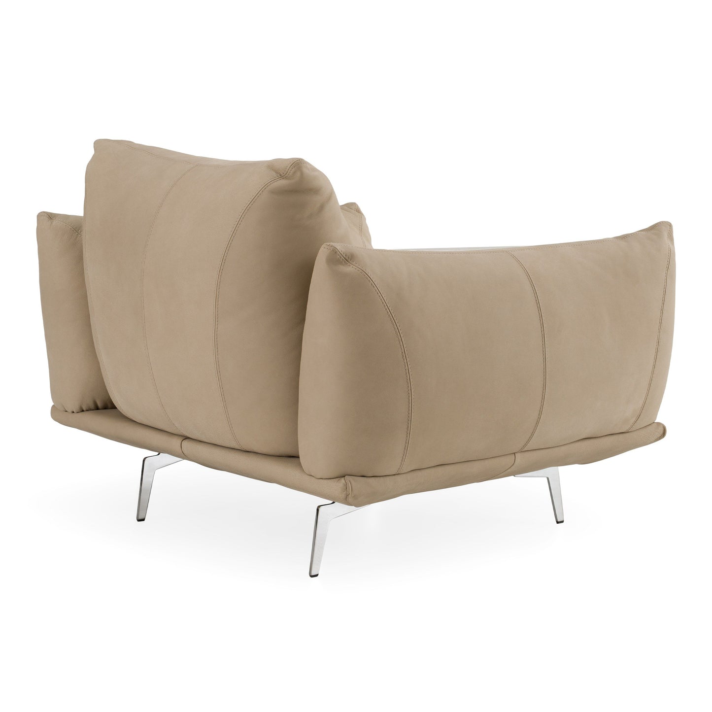 Saint Tropez Modern Italian Beige Leather Accent Chair