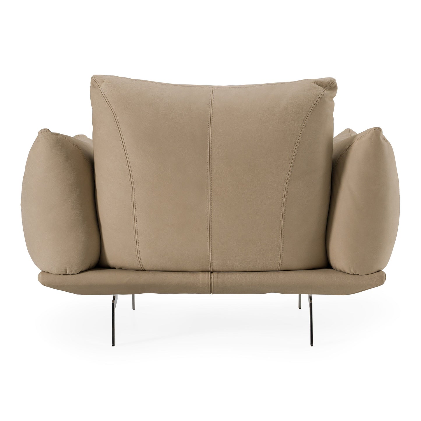 Saint Tropez Modern Italian Beige Leather Accent Chair