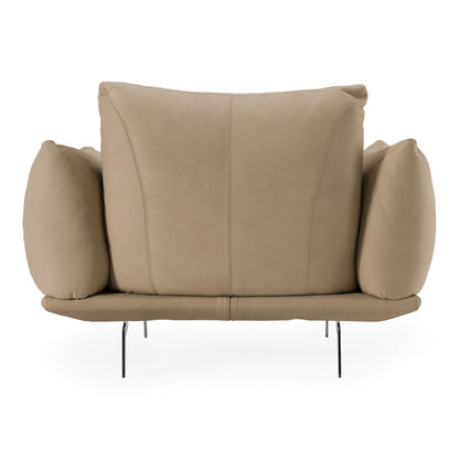 Saint Tropez Modern Italian Beige Leather Accent Chair