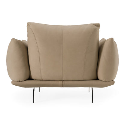 Saint Tropez Modern Italian Desert Leather Accent Chair