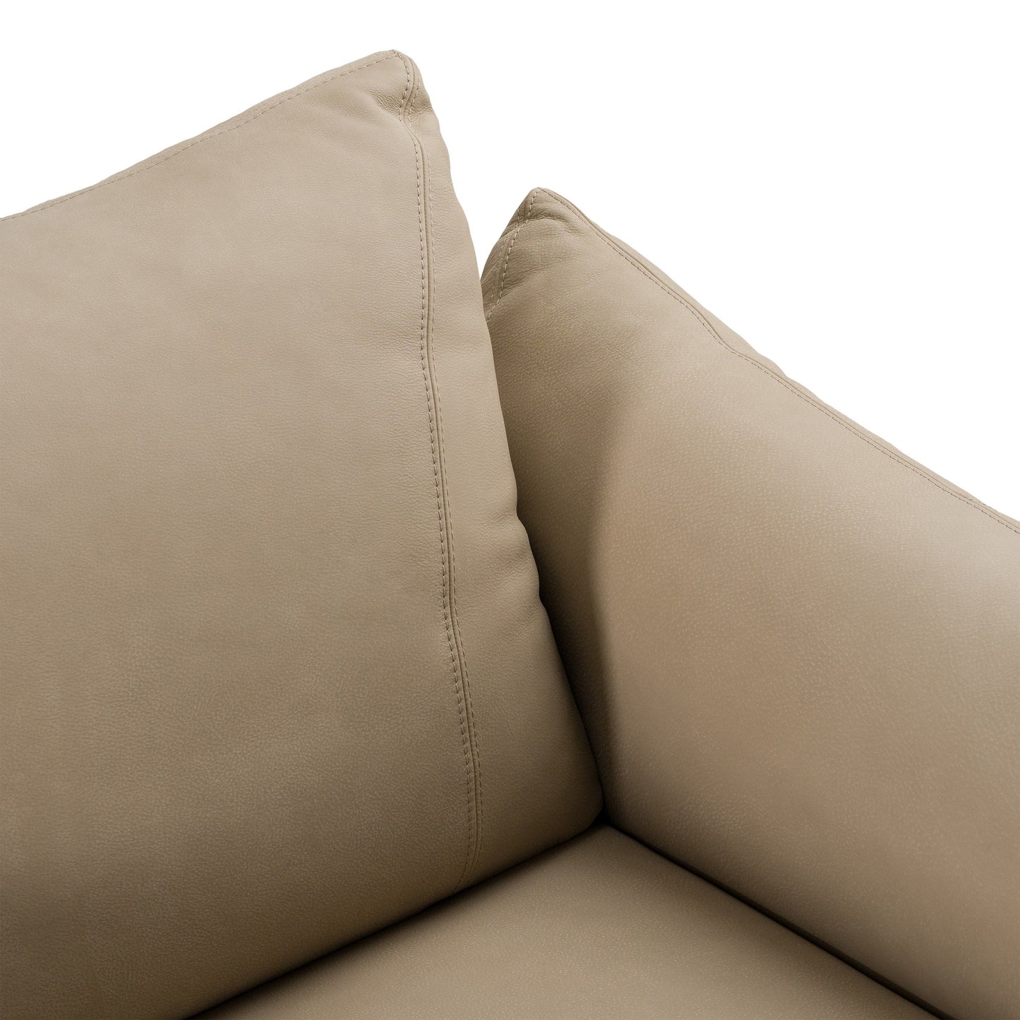 Saint Tropez Modern Italian Beige Leather Accent Chair