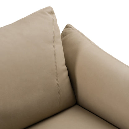 Saint Tropez Modern Italian Beige Leather Accent Chair