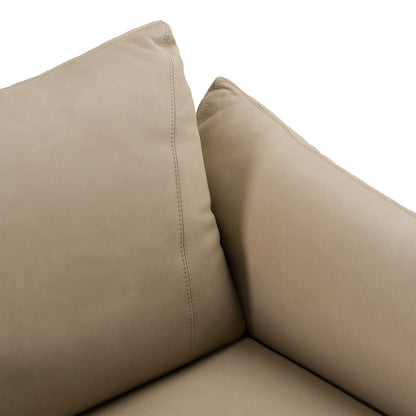 Saint Tropez Modern Italian Desert Leather Accent Chair