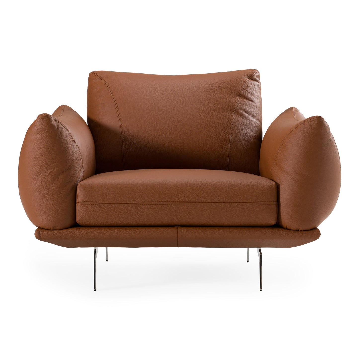 Saint Tropez Modern Italian Cognac Leather Accent Chair