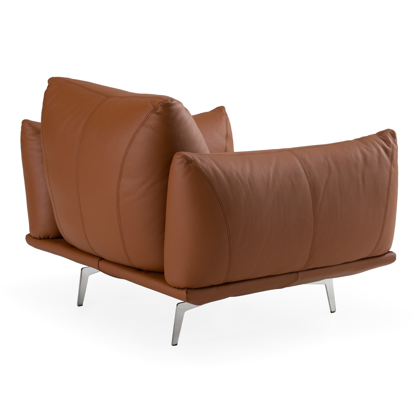 Saint Tropez Modern Italian Cognac Leather Accent Chair