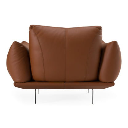 Saint Tropez Modern Italian Cognac Leather Accent Chair
