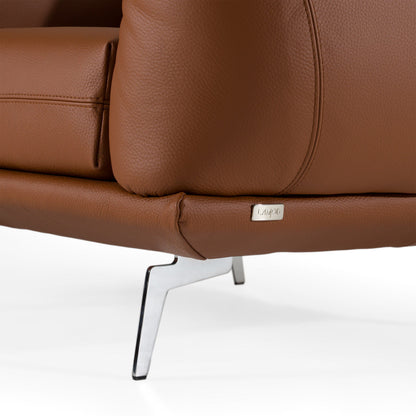 Saint Tropez Modern Italian Desert Leather Accent Chair