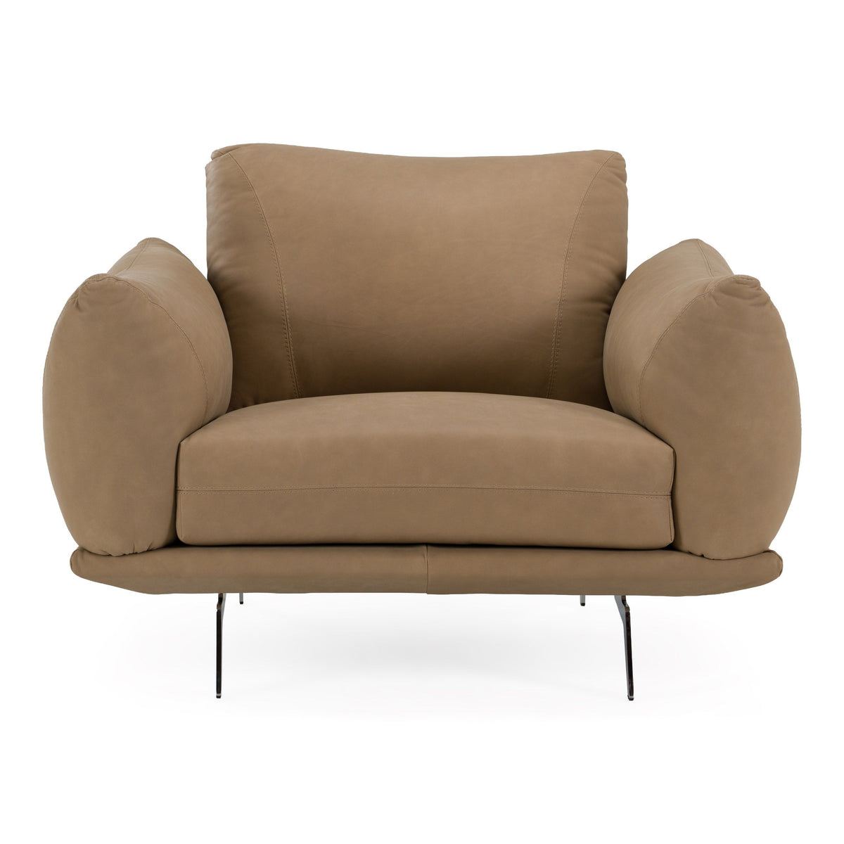 Saint Tropez Modern Italian Desert Leather Accent Chair
