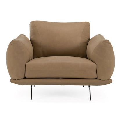 Saint Tropez Modern Italian Desert Leather Accent Chair
