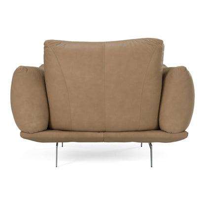 Saint Tropez Modern Italian Desert Leather Accent Chair