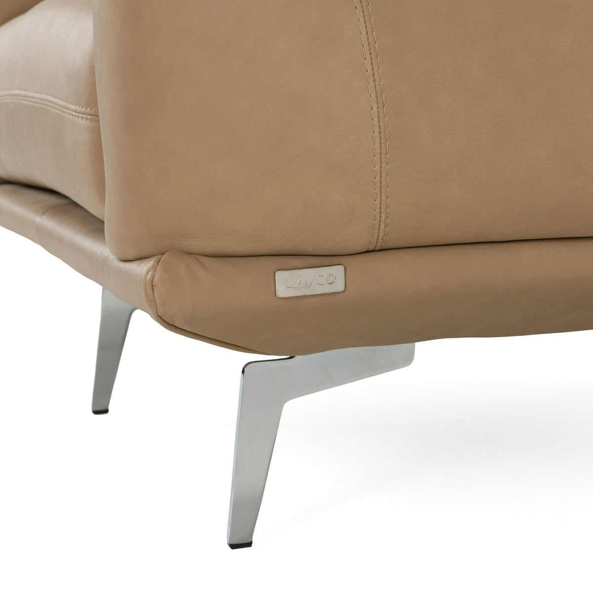 Saint Tropez Modern Italian Desert Leather Accent Chair