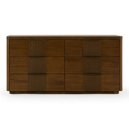 Salazar Modern Acacia Wood Dresser with Soft‑Closing Drawers