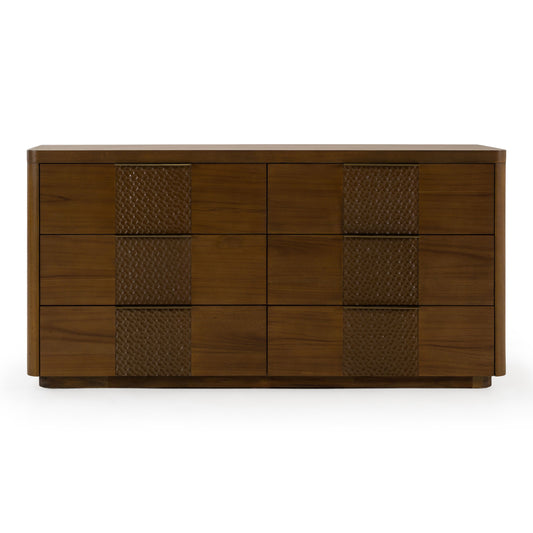 Salazar Modern Acacia Wood Dresser with Soft‑Closing Drawers