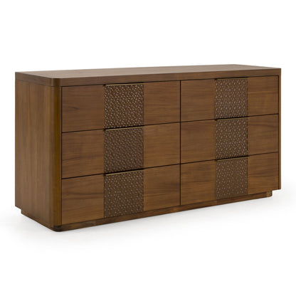 Salazar Modern Acacia Wood Dresser with Soft‑Closing Drawers
