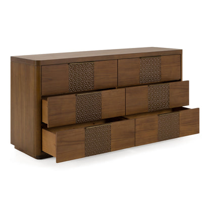 Salazar Modern Acacia Wood Dresser with Soft‑Closing Drawers