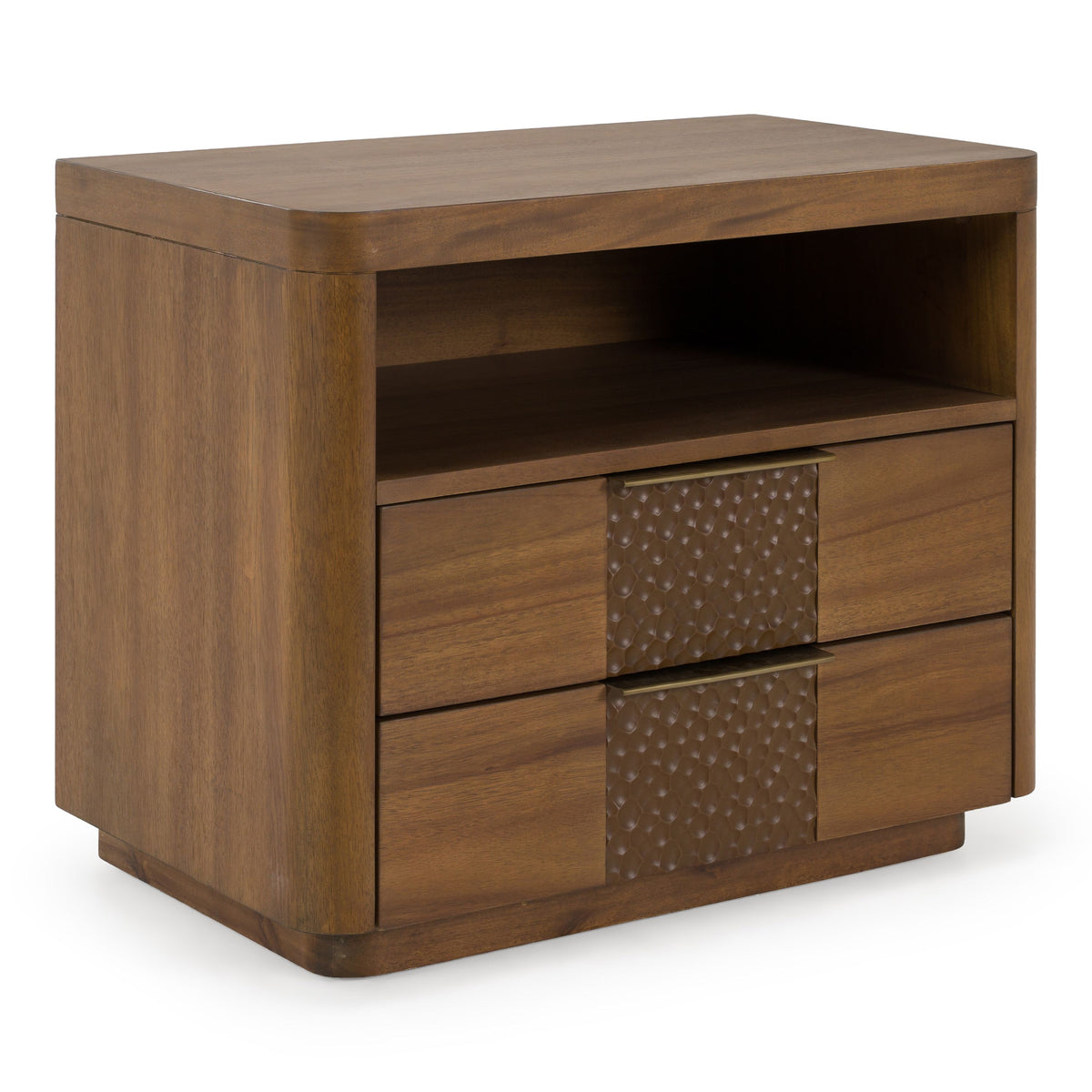 Salazar Modern Acacia Nightstand with Soft‑Closing Drawers