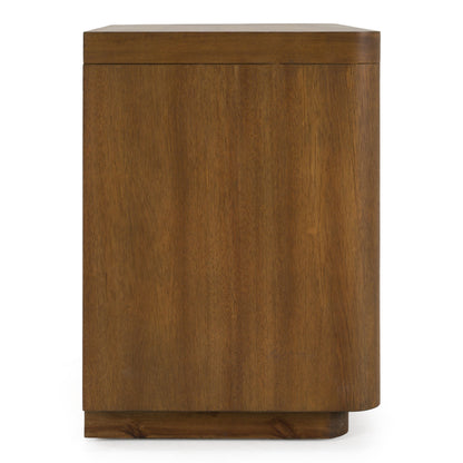 Salazar Modern Acacia Nightstand with Soft‑Closing Drawers