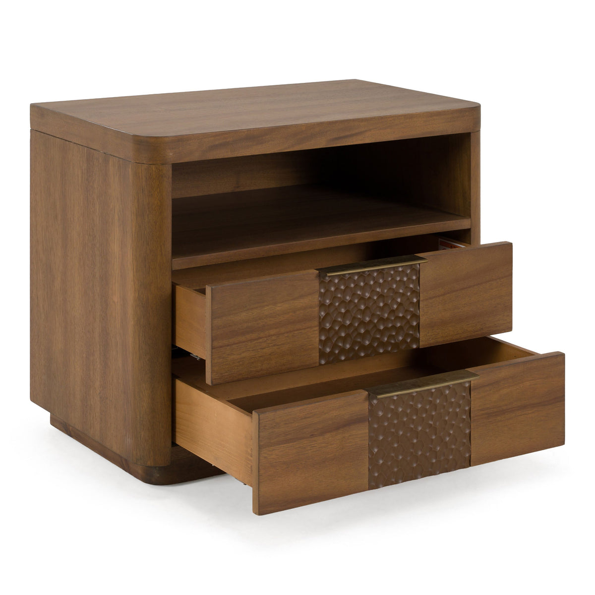 Salazar Modern Acacia Nightstand with Soft‑Closing Drawers