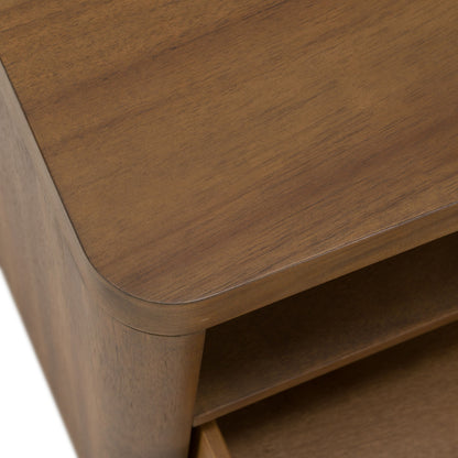 Salazar Modern Acacia Nightstand with Soft‑Closing Drawers