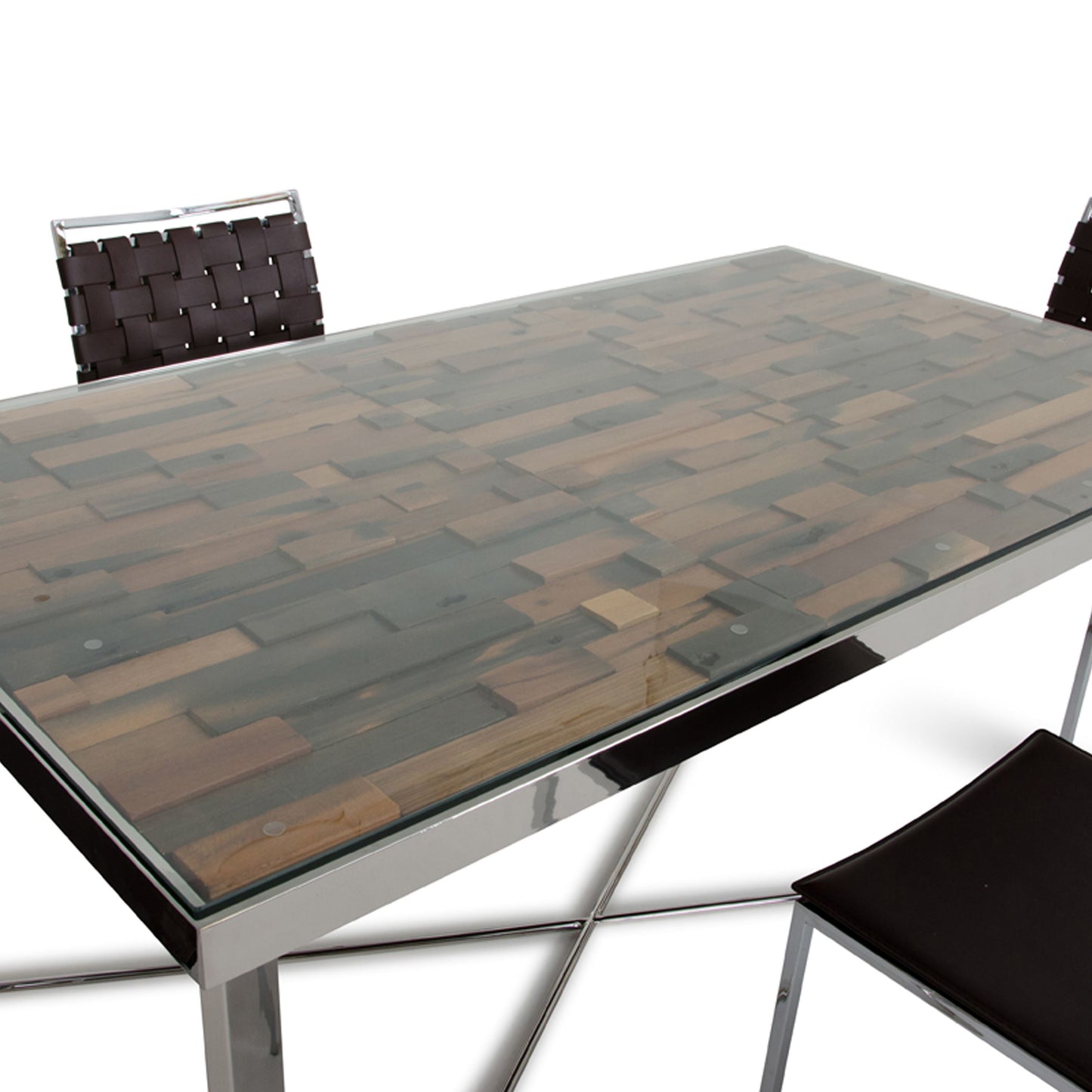 Santiago Rectangular Wood Mosaic Dining Table