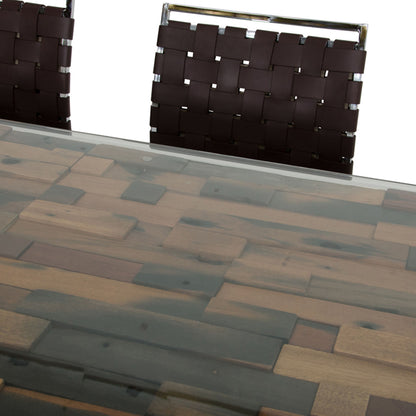 Santiago Rectangular Wood Mosaic Dining Table