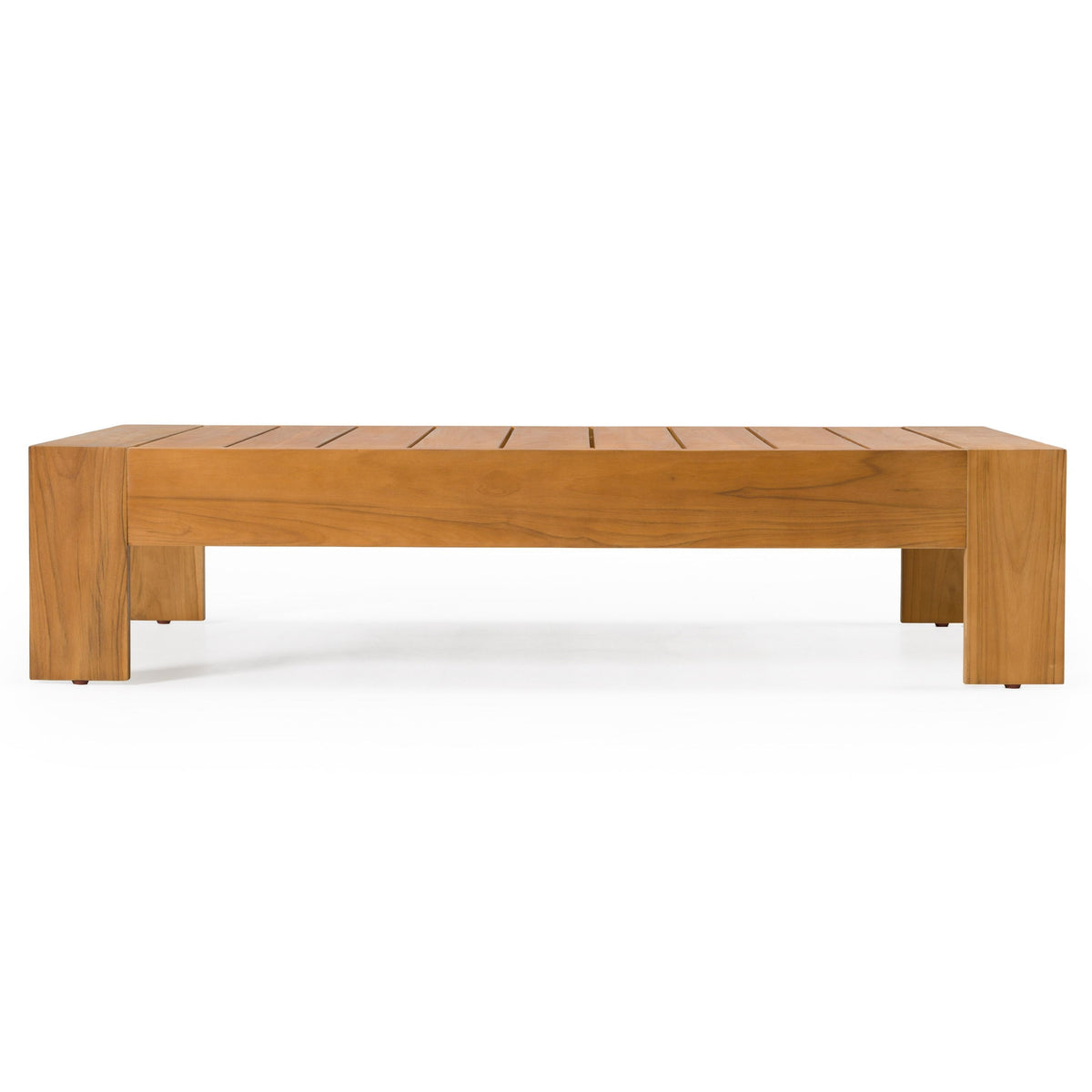 Santorini Outdoor Brown Olefin Fabric and Natural Teak Sofa Set