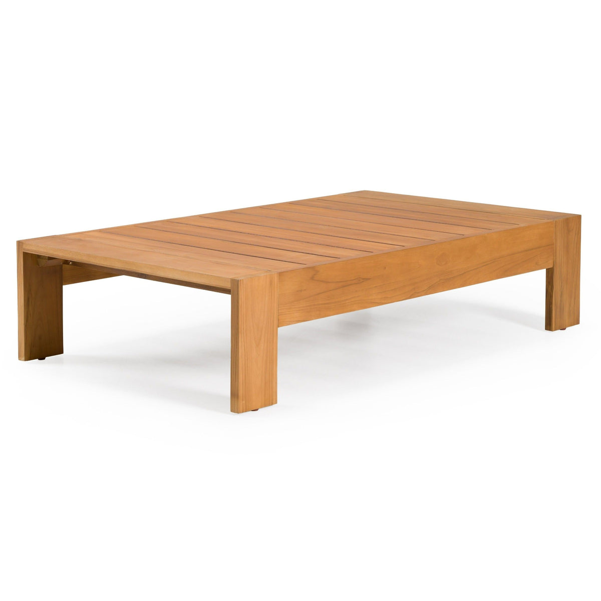 Santorini Outdoor Brown Olefin Fabric and Natural Teak Sofa Set