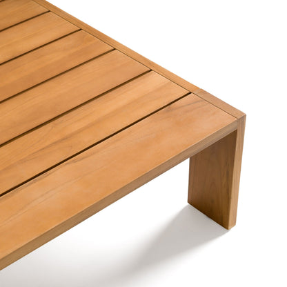 Santorini Outdoor Brown Olefin Fabric and Natural Teak Sofa Set