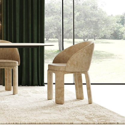 Sarkis Modern Brownish Grey Velvet Upholstered Dining Side Chair